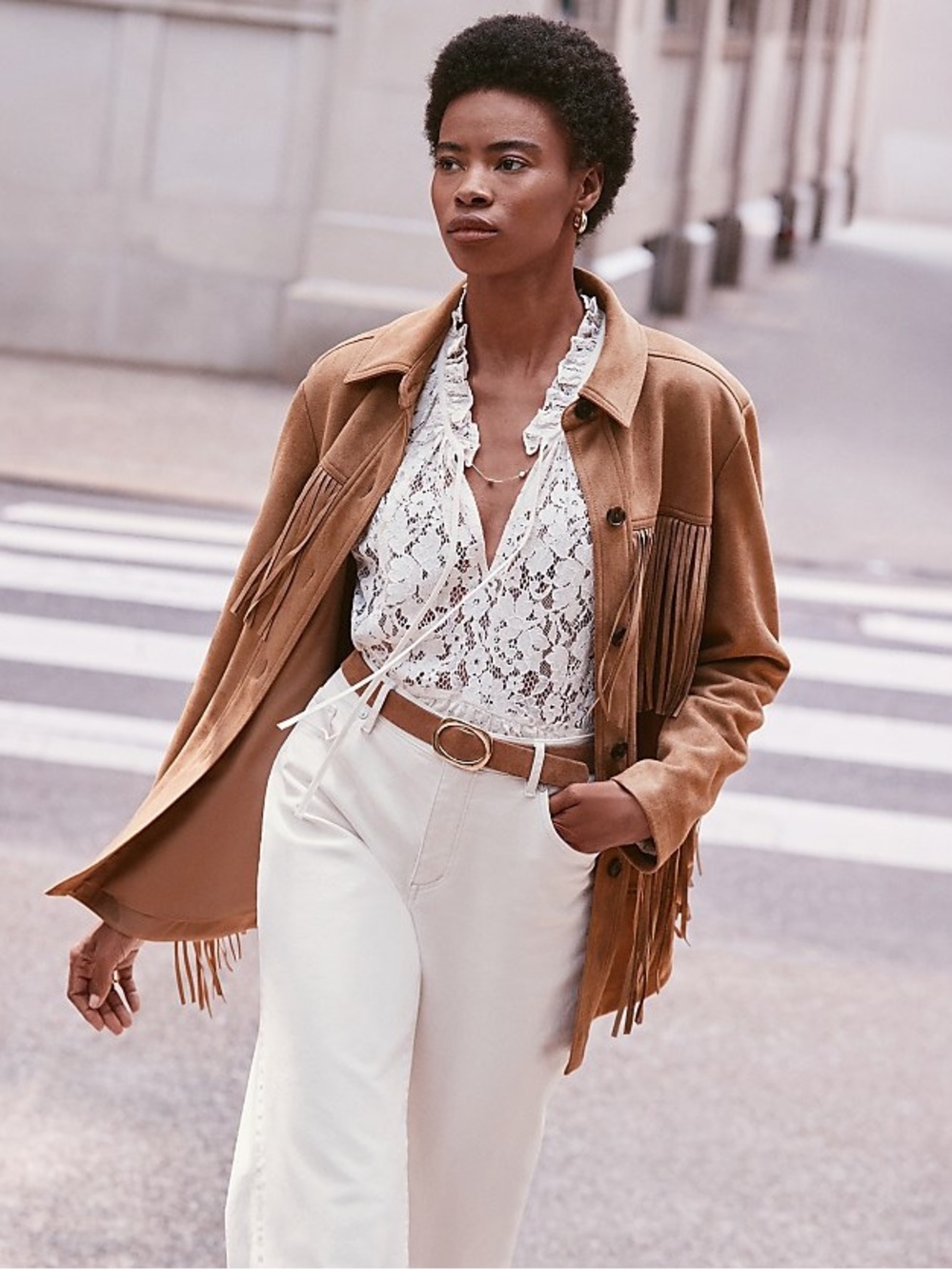 Nasty Gal Faux Suede Fringe Jacket NWT - Picture 9 of 9